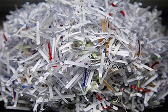pile of shredding materials